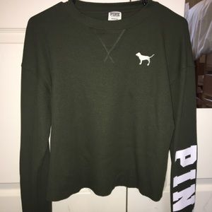 PINK cropped thermal long sleeve